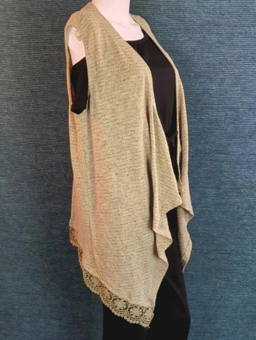 One World XL Open Cascade Front Vest Color Sage